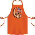 Beer Moon USA Flag Astronaut Space Alcohol Cotton Apron 100% Organic Orange