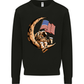 Beer Moon USA Flag Astronaut Space Alcohol Kids Sweatshirt Jumper Black