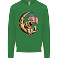 Beer Moon USA Flag Astronaut Space Alcohol Kids Sweatshirt Jumper Irish Green