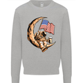 Beer Moon USA Flag Astronaut Space Alcohol Kids Sweatshirt Jumper Sports Grey