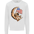 Beer Moon USA Flag Astronaut Space Alcohol Kids Sweatshirt Jumper White
