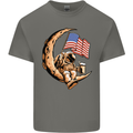 Beer Moon USA Flag Astronaut Space Alcohol Kids T-Shirt Childrens Charcoal