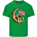 Beer Moon USA Flag Astronaut Space Alcohol Kids T-Shirt Childrens Irish Green