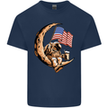 Beer Moon USA Flag Astronaut Space Alcohol Kids T-Shirt Childrens Navy Blue