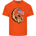 Beer Moon USA Flag Astronaut Space Alcohol Kids T-Shirt Childrens Orange