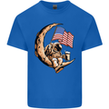 Beer Moon USA Flag Astronaut Space Alcohol Kids T-Shirt Childrens Royal Blue