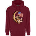 Beer Moon USA Flag Astronaut Space Alcohol Mens 80% Cotton Hoodie Maroon