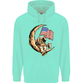 Beer Moon USA Flag Astronaut Space Alcohol Mens 80% Cotton Hoodie Peppermint