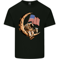 Beer Moon USA Flag Astronaut Space Alcohol Mens Cotton T-Shirt Tee Top Black