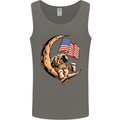 Beer Moon USA Flag Astronaut Space Alcohol Mens Vest Tank Top Charcoal