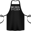 Beer O'Clock Funny Alcohol Drunk Humor Cotton Apron 100% Organic Black