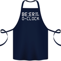 Beer O'Clock Funny Alcohol Drunk Humor Cotton Apron 100% Organic Navy Blue