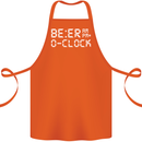 Beer O'Clock Funny Alcohol Drunk Humor Cotton Apron 100% Organic Orange