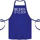 Beer O'Clock Funny Alcohol Drunk Humor Cotton Apron 100% Organic Royal Blue