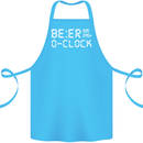 Beer O'Clock Funny Alcohol Drunk Humor Cotton Apron 100% Organic Turquoise