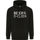 Beer O'Clock Funny Alcohol Drunk Humor Mens 80% Cotton Hoodie Black