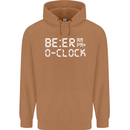 Beer O'Clock Funny Alcohol Drunk Humor Mens 80% Cotton Hoodie Caramel Latte
