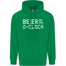 Beer O'Clock Funny Alcohol Drunk Humor Mens 80% Cotton Hoodie Irish Green