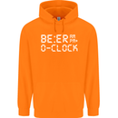 Beer O'Clock Funny Alcohol Drunk Humor Mens 80% Cotton Hoodie Orange