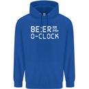 Beer O'Clock Funny Alcohol Drunk Humor Mens 80% Cotton Hoodie Royal Blue