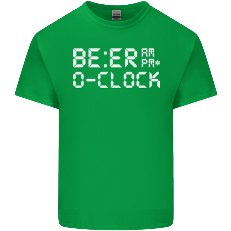 Beer O'Clock Funny Alcohol Drunk Humor Mens Cotton T-Shirt Tee Top Irish Green