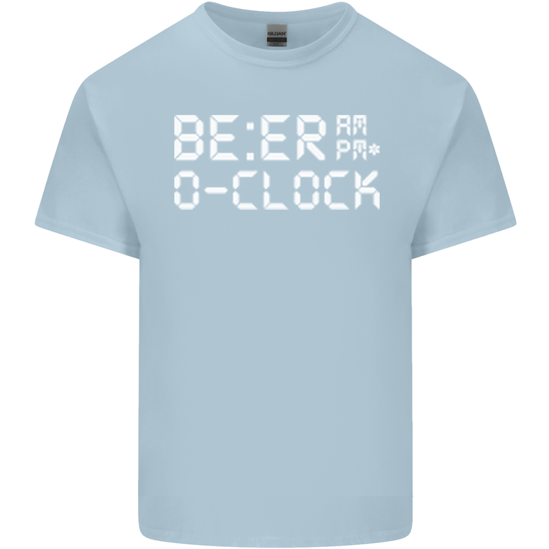 Beer O'Clock Funny Alcohol Drunk Humor Mens Cotton T-Shirt Tee Top Light Blue