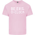 Beer O'Clock Funny Alcohol Drunk Humor Mens Cotton T-Shirt Tee Top Light Pink