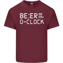 Beer O'Clock Funny Alcohol Drunk Humor Mens Cotton T-Shirt Tee Top Maroon