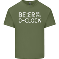 Beer O'Clock Funny Alcohol Drunk Humor Mens Cotton T-Shirt Tee Top Military Green