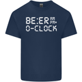 Beer O'Clock Funny Alcohol Drunk Humor Mens Cotton T-Shirt Tee Top Navy Blue