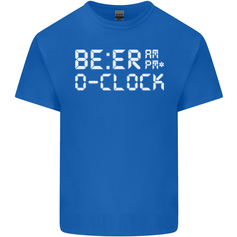 Beer O'Clock Funny Alcohol Drunk Humor Mens Cotton T-Shirt Tee Top Royal Blue