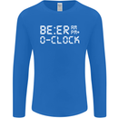 Beer O'Clock Funny Alcohol Drunk Humor Mens Long Sleeve T-Shirt Royal Blue