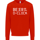 Beer O'Clock Funny Alcohol Drunk Humor Mens Sweatshirt Jumper Bright Red