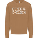Beer O'Clock Funny Alcohol Drunk Humor Mens Sweatshirt Jumper Caramel Latte