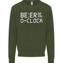 Beer O'Clock Funny Alcohol Drunk Humor Mens Sweatshirt Jumper Forest Green