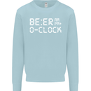 Beer O'Clock Funny Alcohol Drunk Humor Mens Sweatshirt Jumper Light Blue