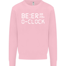 Beer O'Clock Funny Alcohol Drunk Humor Mens Sweatshirt Jumper Light Pink