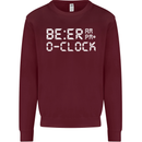 Beer O'Clock Funny Alcohol Drunk Humor Mens Sweatshirt Jumper Maroon