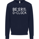 Beer O'Clock Funny Alcohol Drunk Humor Mens Sweatshirt Jumper Navy Blue