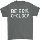 Beer O'Clock Funny Alcohol Drunk Humor Mens T-Shirt Cotton Gildan Charcoal