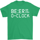 Beer O'Clock Funny Alcohol Drunk Humor Mens T-Shirt Cotton Gildan Irish Green