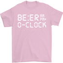 Beer O'Clock Funny Alcohol Drunk Humor Mens T-Shirt Cotton Gildan Light Pink