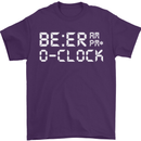 Beer O'Clock Funny Alcohol Drunk Humor Mens T-Shirt Cotton Gildan Purple