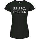 Beer O'Clock Funny Alcohol Drunk Humor Womens Petite Cut T-Shirt Black