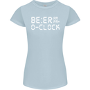 Beer O'Clock Funny Alcohol Drunk Humor Womens Petite Cut T-Shirt Light Blue