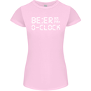 Beer O'Clock Funny Alcohol Drunk Humor Womens Petite Cut T-Shirt Light Pink