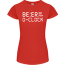 Beer O'Clock Funny Alcohol Drunk Humor Womens Petite Cut T-Shirt Red