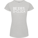 Beer O'Clock Funny Alcohol Drunk Humor Womens Petite Cut T-Shirt Sports Grey