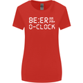 Beer O'Clock Funny Alcohol Drunk Humor Womens Wider Cut T-Shirt Red