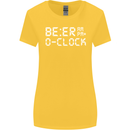 Beer O'Clock Funny Alcohol Drunk Humor Womens Wider Cut T-Shirt Yellow
